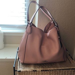 Dark Blush Pebble Coach leather handbag